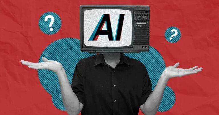 Human with TV Head representing artificial intelligence not able to understand the command given.