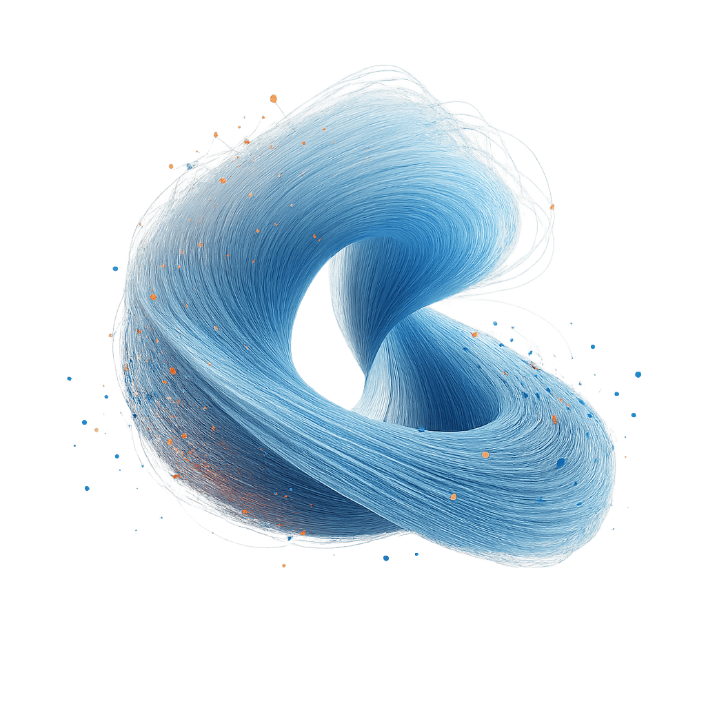 Abstract blue swirl used on the Insightful AI homepage, representing innovation and expertise in AI Consultancy UK services.