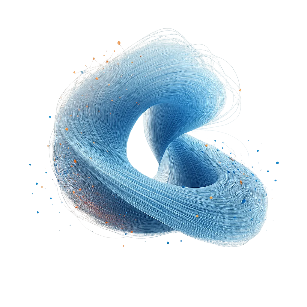 Abstract blue swirl used on the Insightful AI homepage, representing innovation and expertise in AI Consultancy UK services.