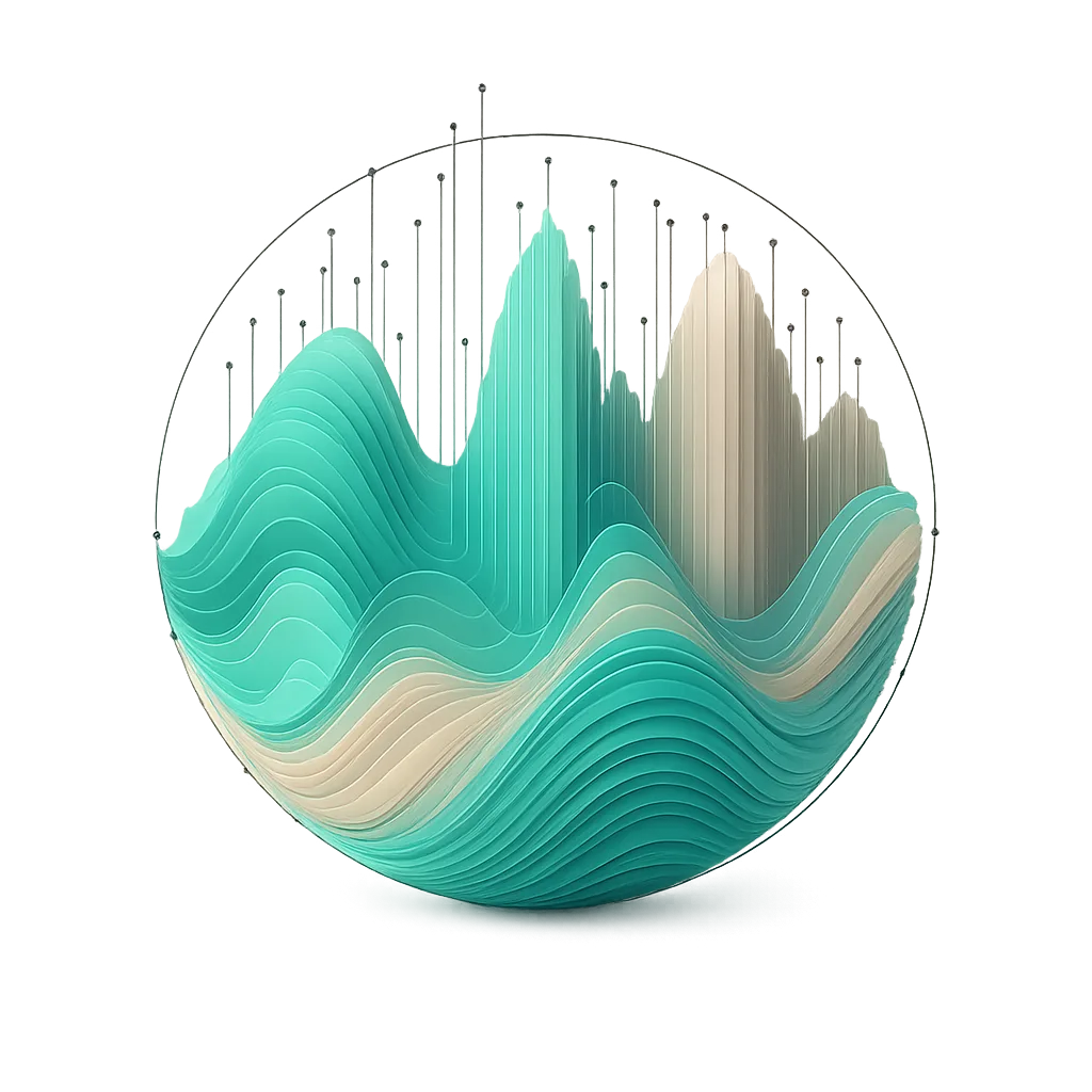 Abstract 3D sphere visualising data flows – representing AI services for UK SMEs and nonprofits
