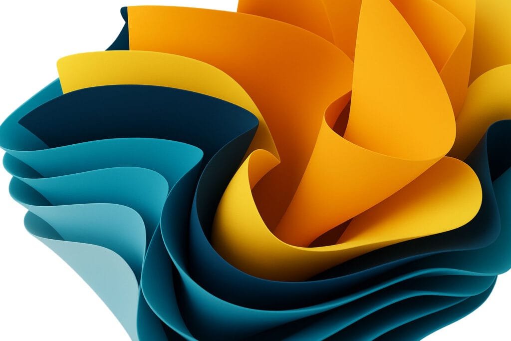 Flowing ribbon shapes symbolising AI ethics in decision-making