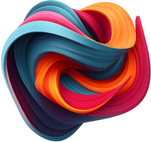 3D abstract swirl representing data and trust in AI ethics