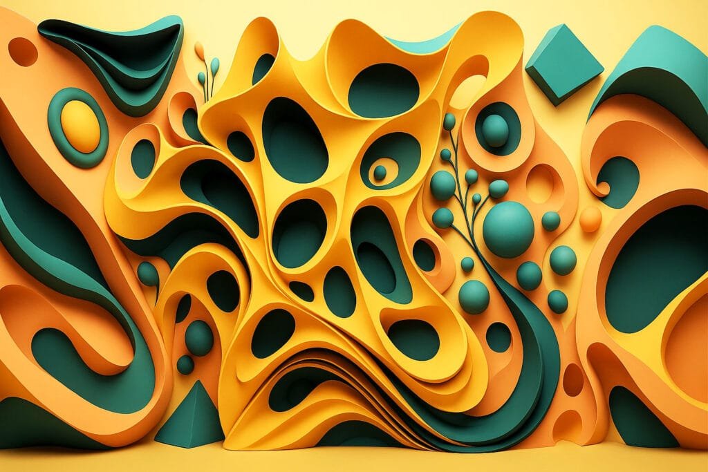 Creative problem-solving and innovation represented by organic flowing shapes.